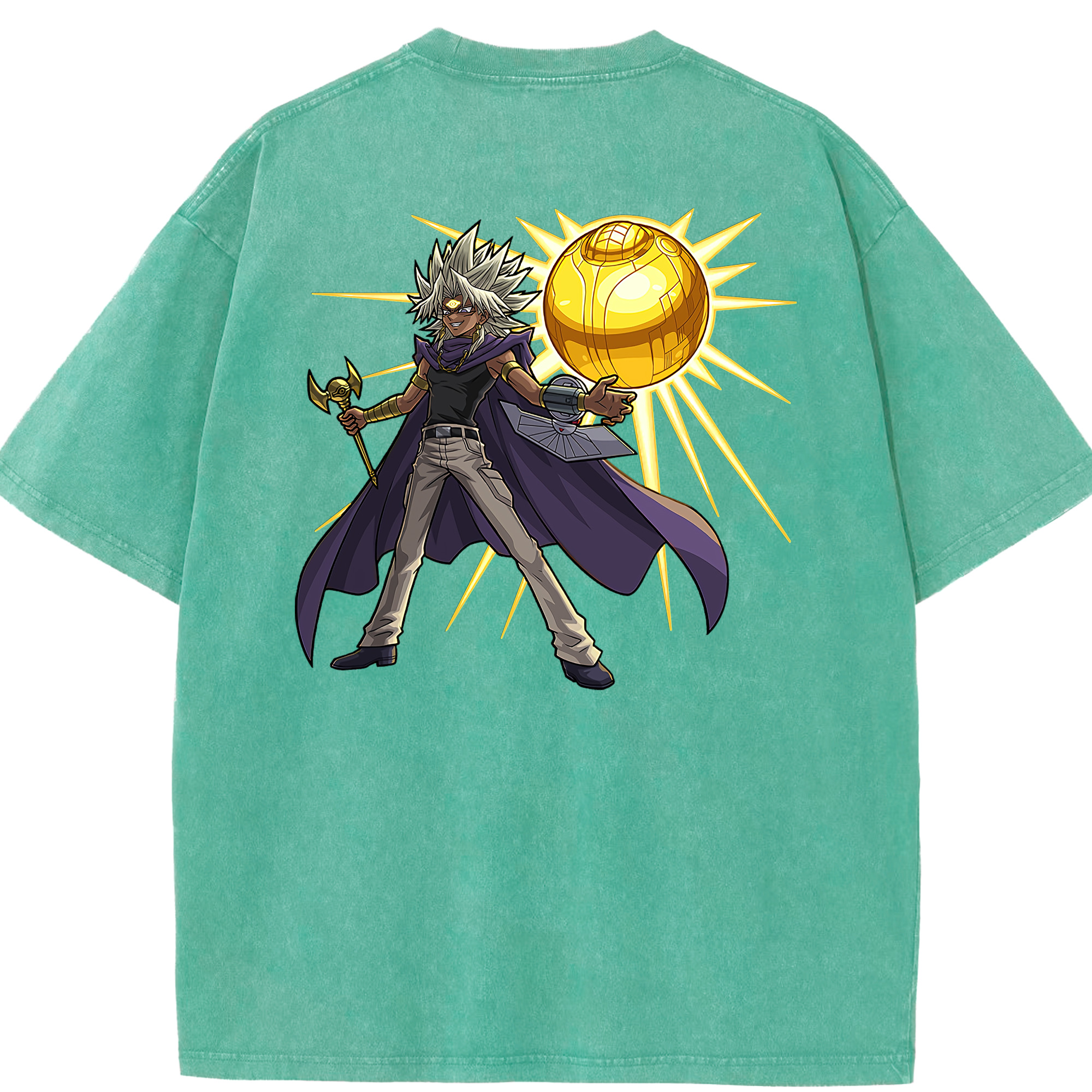（画像用） 遊☆戯☆王 Yu-Gi-Oh! 綿100% ヴィンテージ風 半袖Tシャツ（背面プリント）
